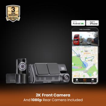 Road Angel Halo Guardian Dual 24/7 Auto Dashcam Vorne und Hinten 2K mit Bildschirm
