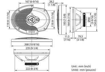 Preview: Kenwood KFC-S6976 23 x 15 cm 3 Wege Lautsprecher mit 500 Watt Preview: Kenwood KFC-S6976EX