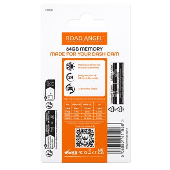 Road Angel 64 GB MicroSD Karte & Adapter - Speichereinheit für Halo Dashcams