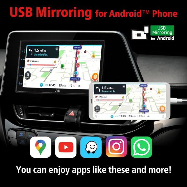 JVC KW-M180BT 6,8" Touch Autoradio – Doppel-DIN, Bluetooth, USB, Android Steuerung