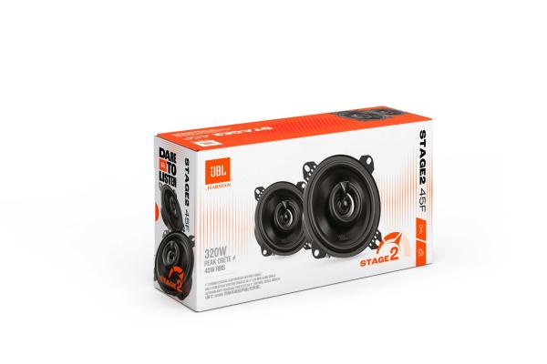 JBL Stage2 45F 10cm (4 Zoll) 2-Wege Koaxial-Autolautsprecher - 2x320 Watt Auto-Lautsprecher