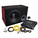 Ground Zero GZ BASS KIT 12.300 Bass Paket 600 Watt Sub, Verstärker und Kabelkit
